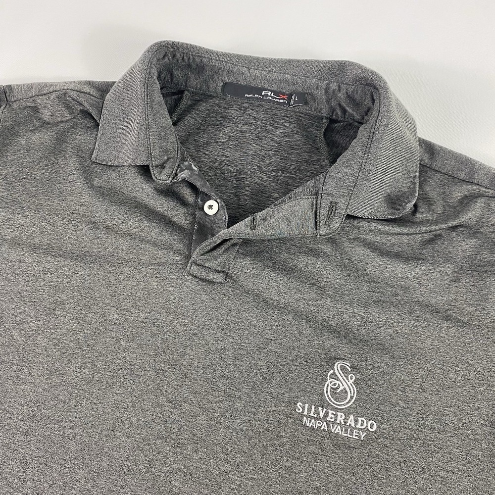 RLX Ralph Lauren Polo Shirt Mens Large Gray Short Sleeve Golf Performance